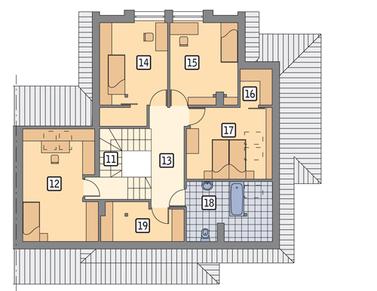 RZUT PODDASZA POW. 72,7 m²