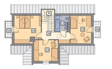 RZUT PODDASZA POW. 47,6 m² 